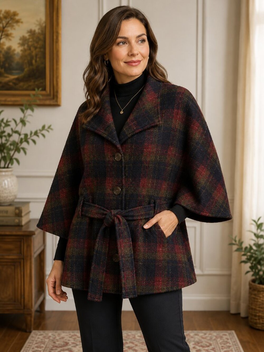 BOYNE VALLEY WEAVERS 100% Wool Jacket/Cape – Made in Ireland, Size Medium